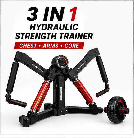 3 in 1 Hydraulic Strength Trainer Adjustable Chest Arm and Core Workout Equipment