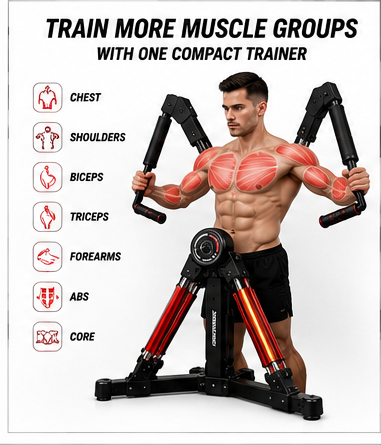 3 in 1 Hydraulic Strength Trainer Adjustable Chest Arm and Core Workout Equipment