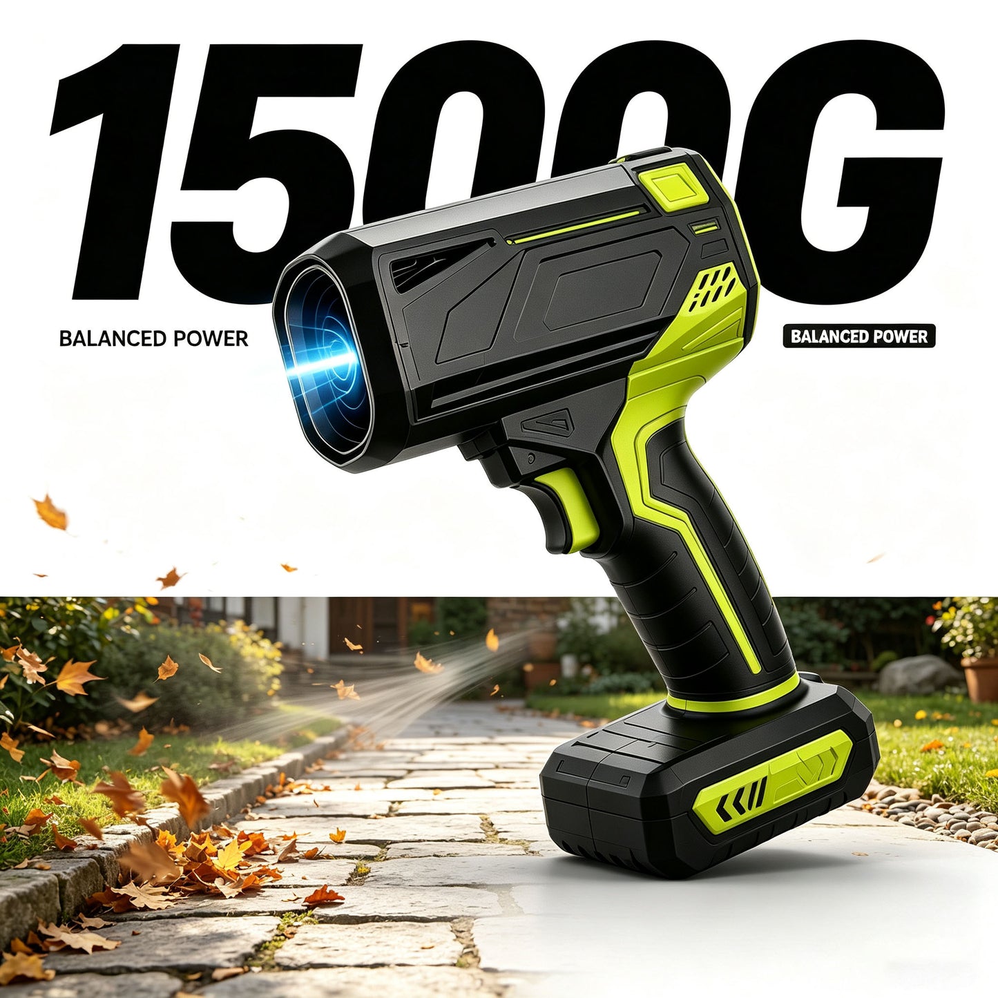 Cordless Leaf Blower 2000g Powerful Airflow | Portable Blower for Yard, Car & Snow
