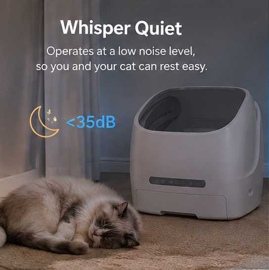 Smart Self Cleaning Cat Litter Box with App Control & Odor Control