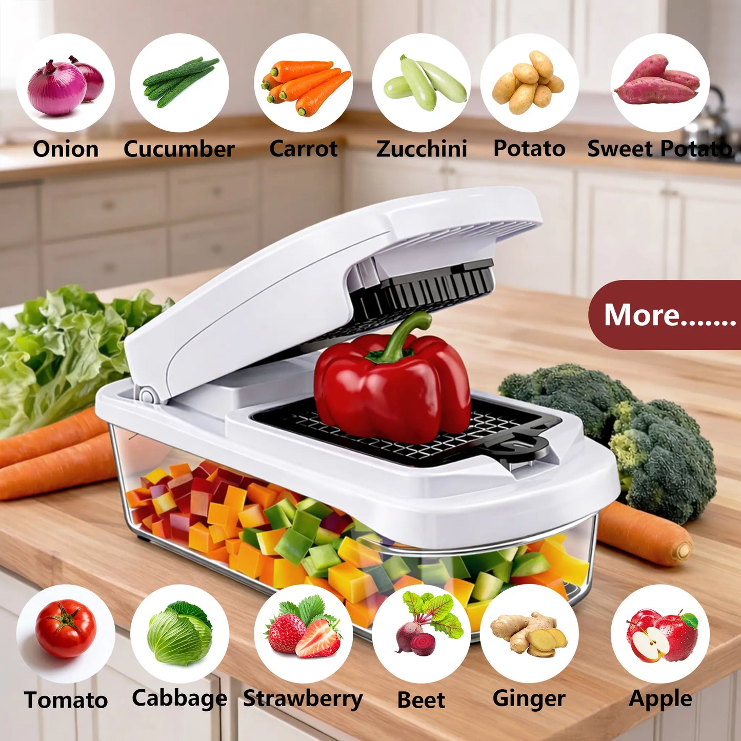 All In One Vegetable Chopper & Slicer Set for Fast Kitchen Prep