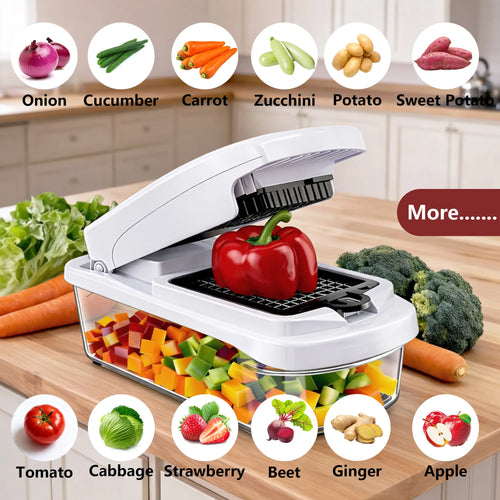 All In One Vegetable Chopper & Slicer Set for Fast Kitchen Prep