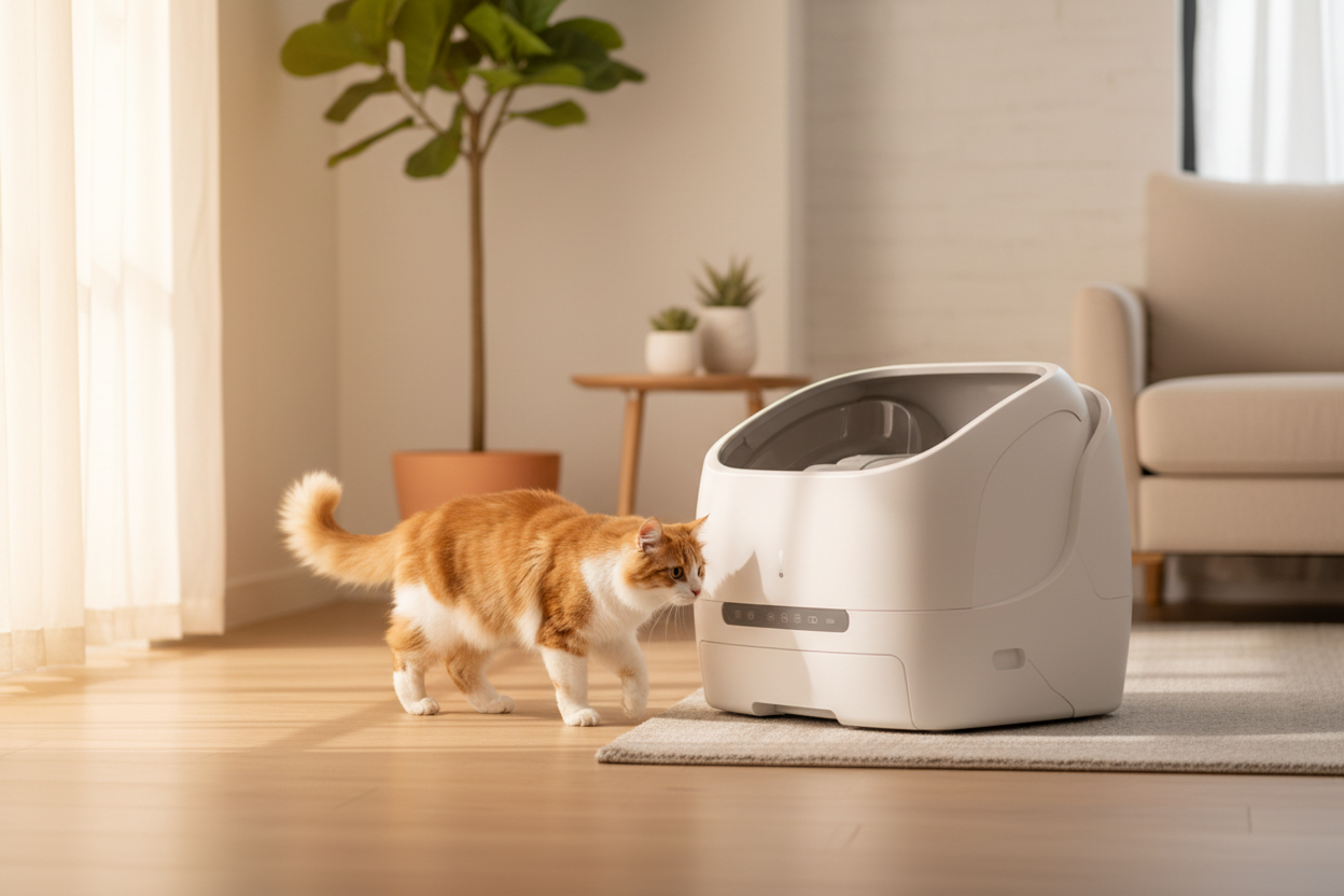 Smart Cat Litter Box Lifestyle Scene